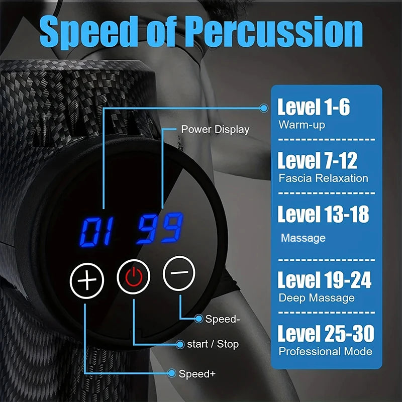 Nuvex™ Deep Tissue Massage Gun | 30-Speed Muscle Recovery Massager